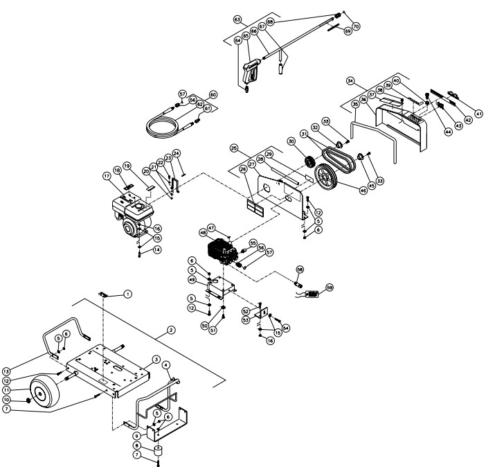 MITM CW-2504-1MHB pressure washer parts and manual